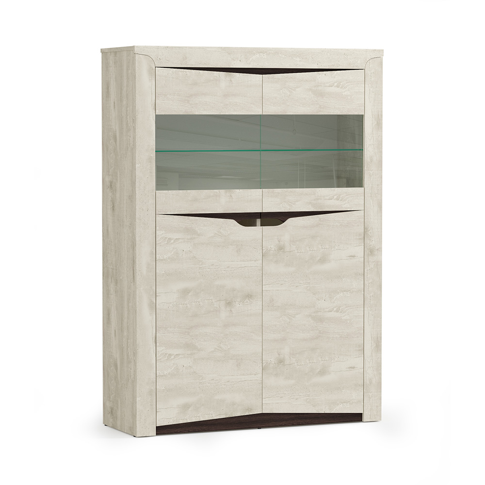 Шкаф комбинированный Лючия 33.15, Бетон пайн белый, Венге Шкаф комбинированный Лючия 33.15, Бетон пайн белый, Венге