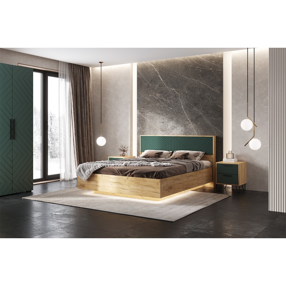 Кровать парящая с подъемным механизмом Флэш 1,6 м, Браш Мени Грин, Дуб Крафт Кровать парящая с подъемным механизмом Флэш 1,6 м, Браш Мени Грин, Дуб Крафт