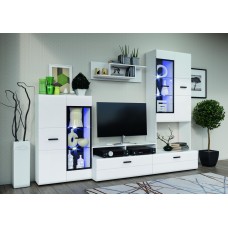 Гостиная Нэнси Вариант №3, Белый глянец холодный, Белый Гостиная Нэнси Вариант №3, Белый глянец холодный, Белый