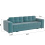 Диван раскладной Верден, бирюза