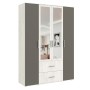 Шкаф четырехстворчатый Фиеста (1600), Графит, Дуб Крафт белый
