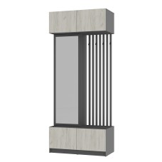 Прихожая "Багира" ПР-03 Графит/Крафт белый