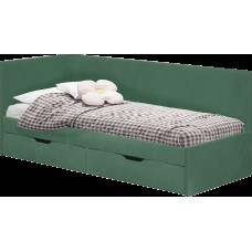 Кровать односпальная "Лео" КР-49 Белый/Изумруд/ЛДСП настил Кровать односпальная "Лео" КР-49 Белый/Изумруд/ЛДСП настил