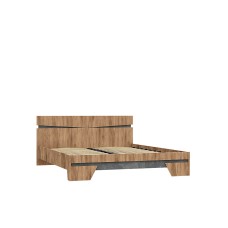 Кровать с основанием Соренто 1,6м, Дуб крафт, Бетон темный