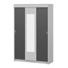 Шкаф-купе Бассо, серый/серый графит