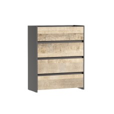 Комод Денверя 4Я800, Графит, Дуб гранж песочный