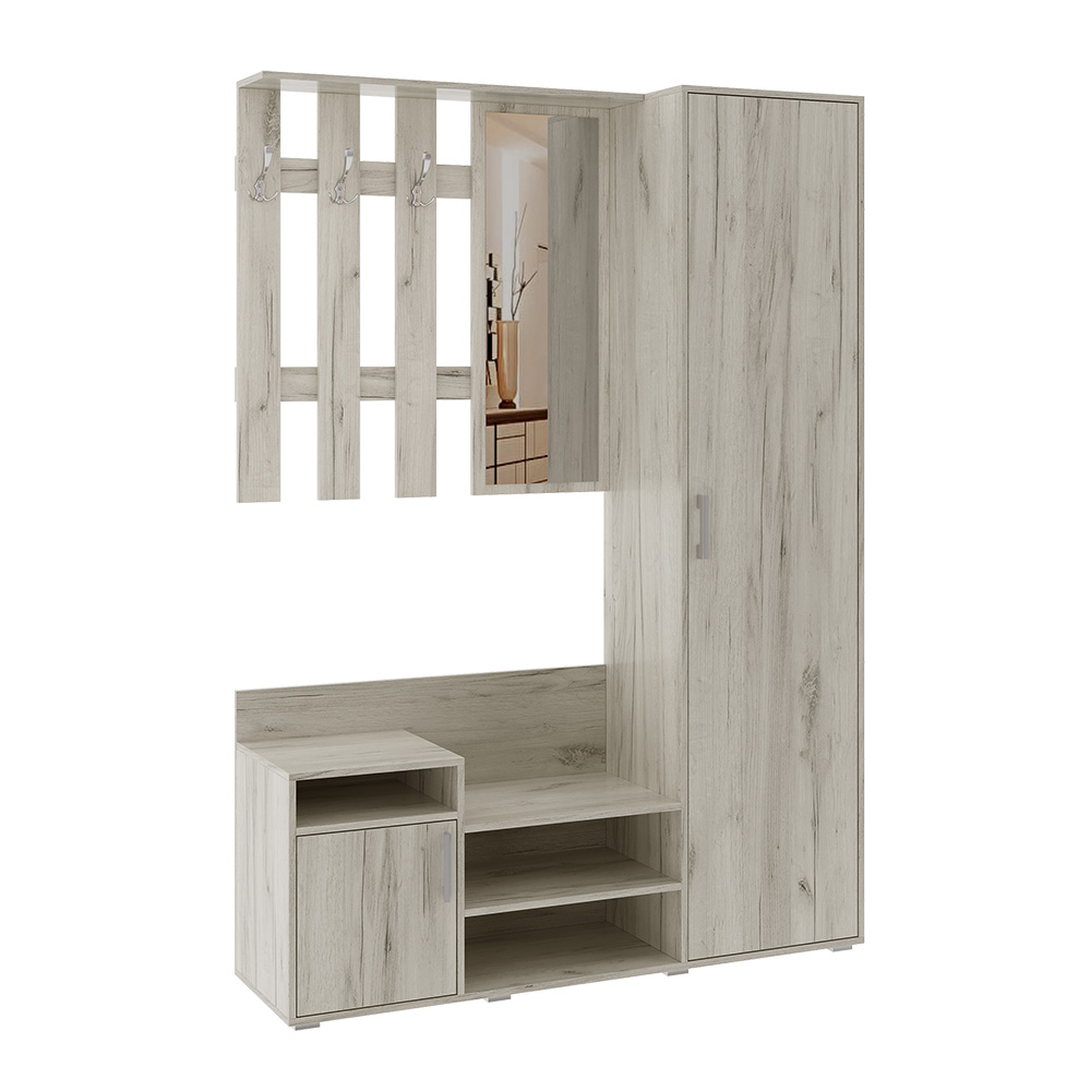 Прихожая Визит, Дуб крафт белый Прихожая Визит, Дуб крафт белый