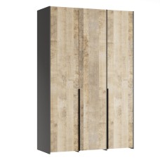 Шкаф трехстворчатый Денвер, Графит, Дуб гранж песочный