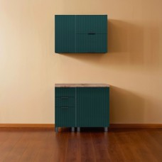 МК Аленушка 1м с 3 ящ Лотос Изумруд,скоба антрацит,сонома