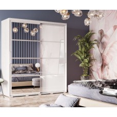 Шкаф-купе с зеркалом Крафт-6, ясень белый Шкаф-купе с зеркалом Крафт-6, ясень белый