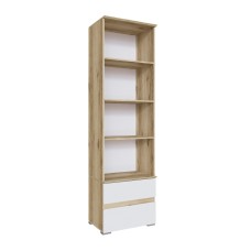 Шкаф-пенал Плейона открытый, Дуб Делано, Белый