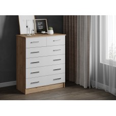 Комод большой Катрин 5, дуб крафт золотой/белый