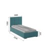 Кровать с ортопедическим основанием Рио 90х200, Бирюзовый