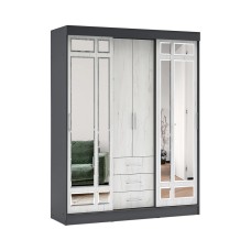 Шкаф-купе Маэстро, Графит, Дуб Крафт Белый Шкаф-купе Маэстро, Графит, Дуб Крафт Белый