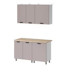 МК Аленушка 1,4м Магнолия Кашемир,скоба черный,сонома