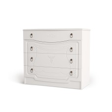 Комод Мария, Белый глянец холодный, Белый