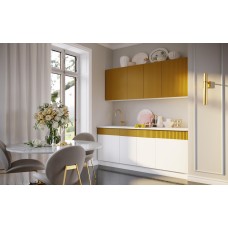Кухня Оливия NEW 2,0м, Белый снег софт / Горчица софт Кухня Оливия NEW 2,0м, Белый снег софт / Горчица софт