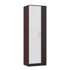 Шкаф платяной Женева, Белый глянец холодный, Венге