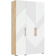 Шкаф трехстворчатый Ирис, Браш Вайт, Дуб Крафт Шкаф трехстворчатый Ирис, Браш Вайт, Дуб Крафт