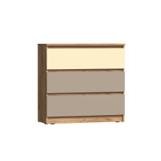 Комод Челси Color (800), Слоновая кость, Глиняный серый, Дуб крафт