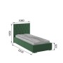 Кровать с ортопедическим основанием Октавия 90х200, Изумруд