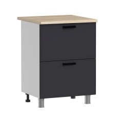 МК Аленушка Н2Я 600 Магнолия Сталь,скоба черный (со столешницей)