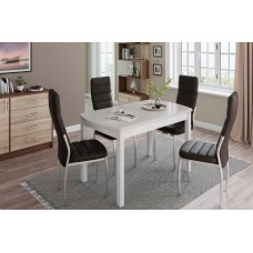 Стол обеденный Бостон-3 металл белый/белый гранит Стол обеденный Бостон-3 металл белый/белый гранит