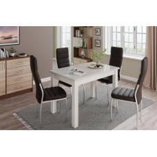 Стол обеденный Бостон-1 дуб крафт белый/белый гранит