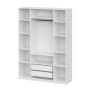 Шкаф распашной с наполнением (11 полок + 2 ящика + штанга) ШК 5 (1600), Белый