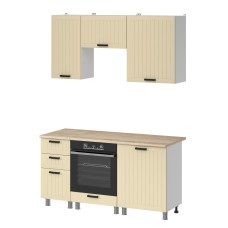 МК Аленушка 1,6м в.7 Орхидея Крем,скоба черный,сонома