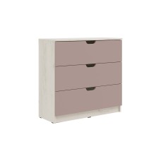 Комод Юниор-4 (800), Шарли Pink, Дуб Крафт Белый