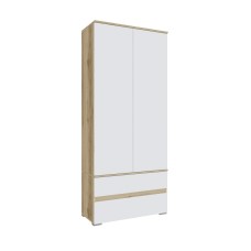 Шкаф для одежды и белья Плейона, Дуб Делано, Белый