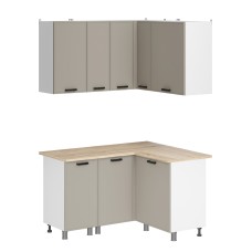 МК Аленушка Угловая Магнолия Керамика,скоба черный,сонома