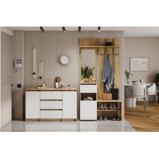 Прихожая Денвер, Дуб Золотой, Белый. Комплект 1