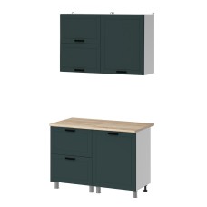 МК Аленушка 1,2м с ящ.в 2 Лилия Изумруд,скоба черный,сонома