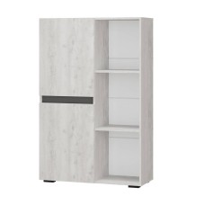 Шкаф-стеллаж Мрия ШК-16, Бетон пайн светлый, Графит