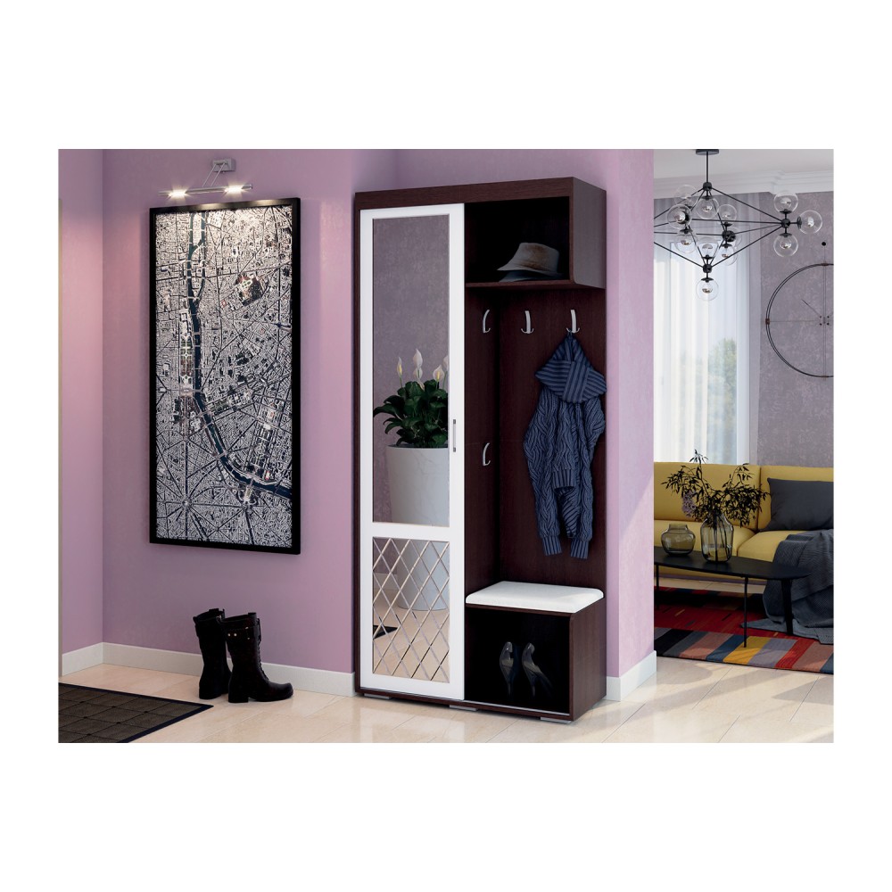 Прихожая Стелла 1, Белый, Венге Прихожая Стелла 1, Белый, Венге