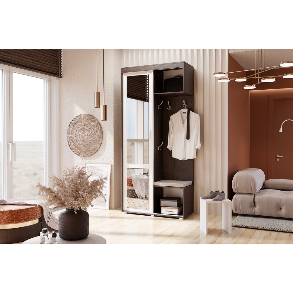 Прихожая Стелла 1, Белый, Венге Прихожая Стелла 1, Белый, Венге