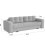 Диван раскладной Верден, светло-серый