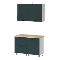 МК Аленушка 1,2м с ящ. Орхидея Изумруд,скоба черный,сонома