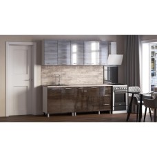 Кухня Танго 2м., Шале серебро; Шале дуб мореный