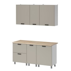 МК Аленушка 1,6м в.4 Магнолия Керамика,скоба черный,сонома