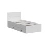 Кровать одинарная с ящиками Бали, Белый шагрень