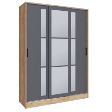 Шкаф-купе Стиль-2 160, Дуб Крафт Золотой, Графит серый