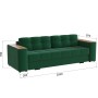Диван раскладной Нави, изумруд/мдф дуб канадский