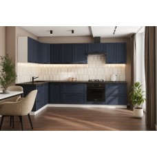 КГ Угловой Вектор 180*240 Синий (со столешницей, черный, 26) в.8