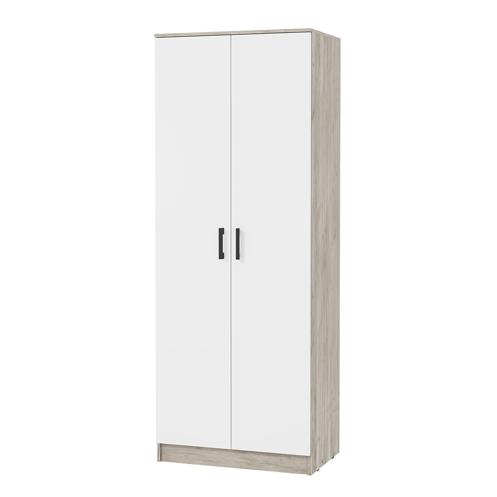 Шкаф двухстворчатый Ронда ШК-20, Дуб крафт серый, Белый Шкаф двухстворчатый Ронда ШК-20, Дуб крафт серый, Белый