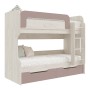 Кровать двухъярусная Юниор-4, Шарли Pink, Дуб Крафт Белый Кровать двухъярусная Юниор-4, Шарли Pink, Дуб Крафт Белый