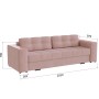 Диван раскладной Виконт, пыльная роза/мдф пудра