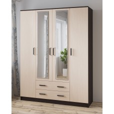 Шкаф для одежды и белья Лагуна 160 см, венге/дуб молочный Шкаф для одежды и белья Лагуна 160 см, венге/дуб молочный